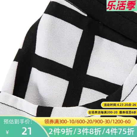 【断码L/XL】秋水伊人夏装新款英伦经典黑白格子修身雪纺短裤H846图片
